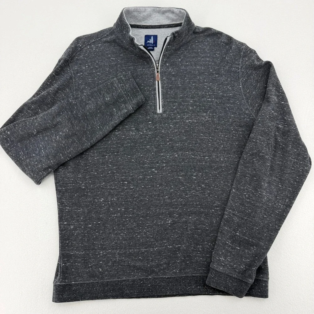 Johnnie-O Sully Quarter Zip Pullover Mens Large Pewter Heathered Excellent